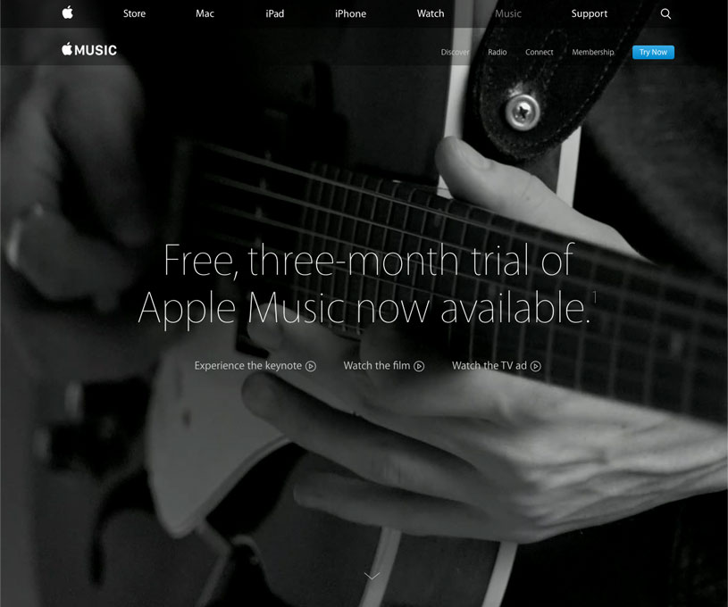 apple.com’s music page